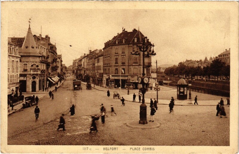 Carte postale ancienne Belfort Place Corbis à Belfort