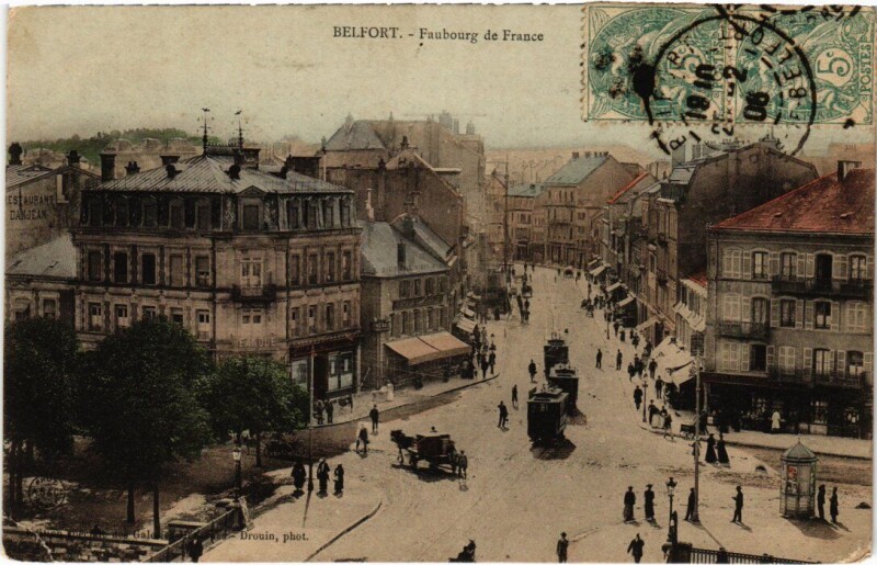 Carte postale ancienne Belfort Faubourg de France à Belfort