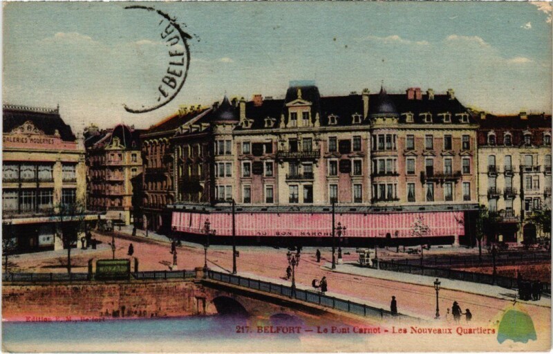 Carte postale ancienne Belfort Pont Carnot à Belfort