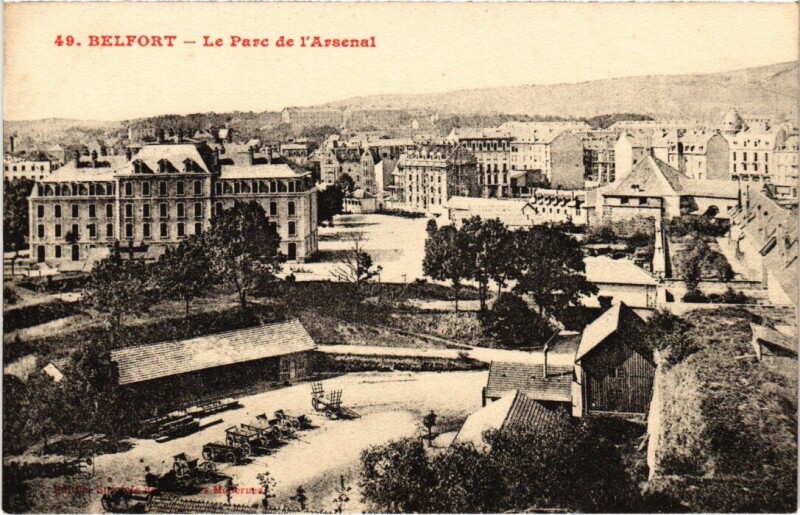 Carte postale ancienne Belfort Parc de l'Arsenal à Belfort