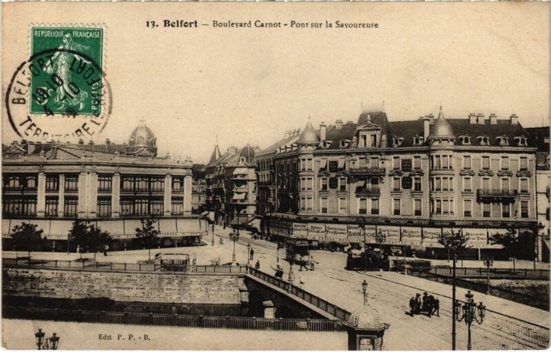 Carte postale ancienne Belfort Boulevard Carnot à Belfort