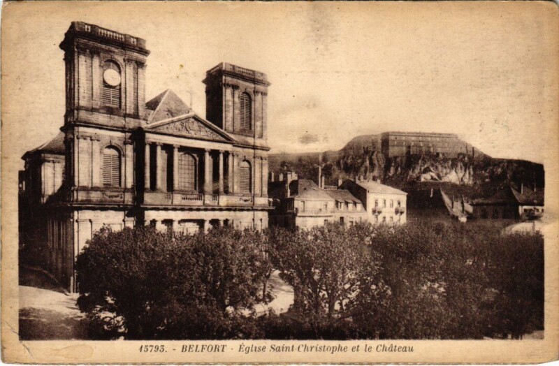 Carte postale ancienne Belfort Eglise Saint-Christophe à Belfort