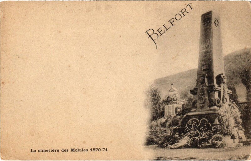 Carte postale ancienne Belfort Cimetiere des Mobiles à Belfort