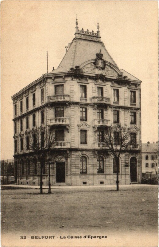 Carte postale ancienne Belfort Caisse d'Epargne à Belfort