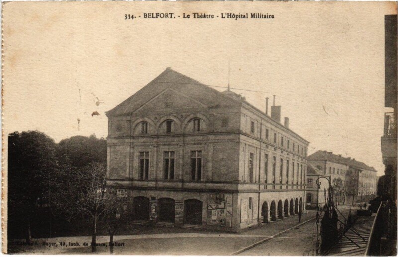 Carte postale ancienne Belfort Le Theatre Hopital Militaire à Belfort