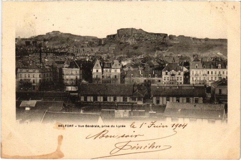 Carte postale ancienne Belfort vue generale à Belfort