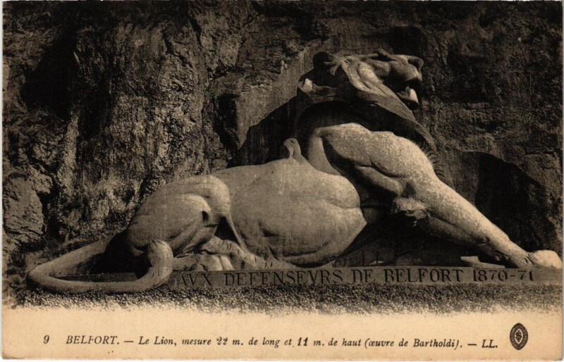 Carte postale ancienne Belfort Le Lion à Belfort