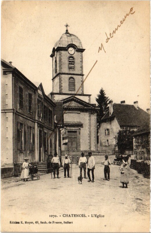 Carte postale ancienne Chatenois Eglise