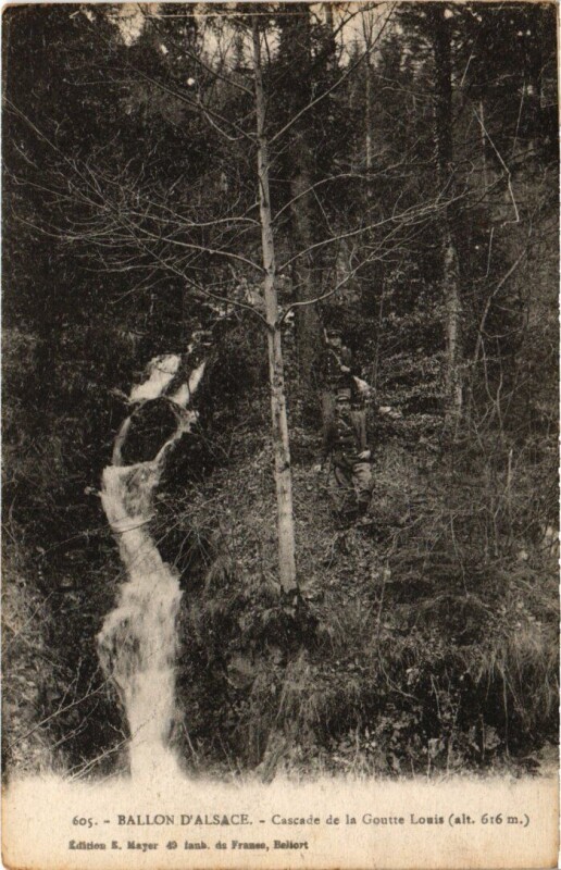 Carte postale ancienne Ballon d'Alsace Cascade de la Goutte Louis