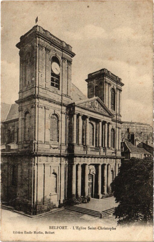 Carte postale ancienne Belfort Eglise Saint-Christophe à Belfort