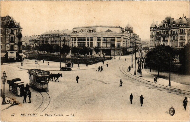 Carte postale ancienne Belfort Place Corbis à Belfort