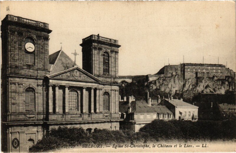 Carte postale ancienne Belfort Eglise Saint-Christophe à Belfort