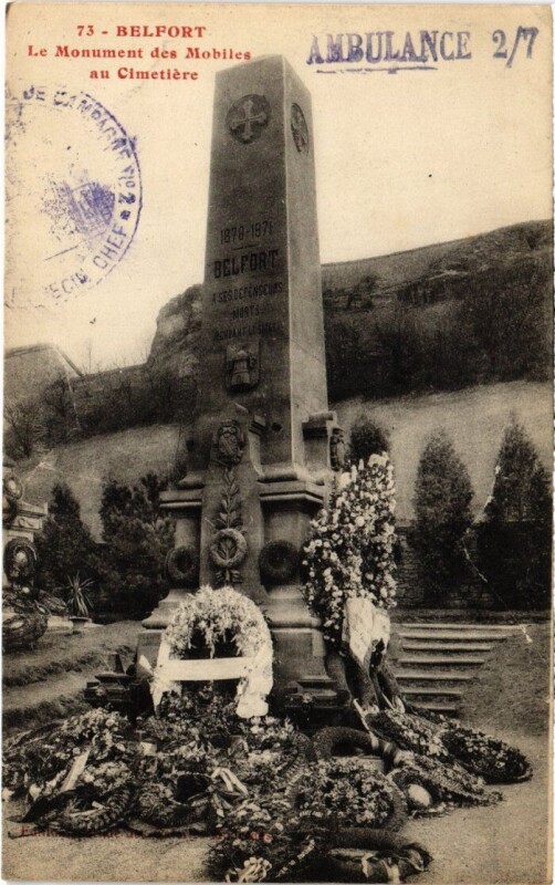 Carte postale ancienne Belfort Monument des Mobiles à Belfort