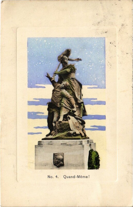 Carte postale ancienne Belfort Statue Quand Meme à Belfort
