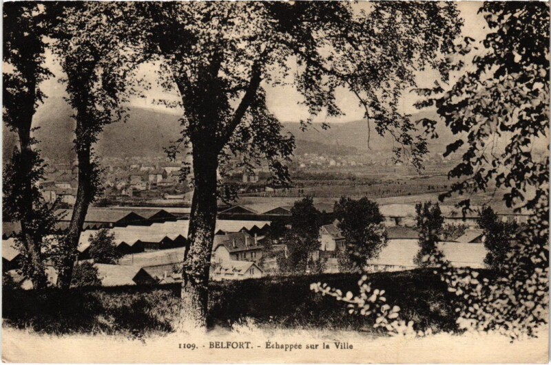 Carte postale ancienne Belfort Echappee sur la Ville à Belfort