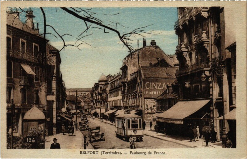 Carte postale ancienne Belfort Faubourg de France à Belfort