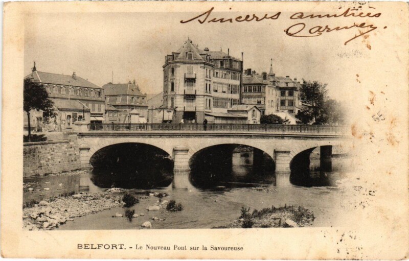 Carte postale ancienne Belfort Nouveau Pont à Belfort