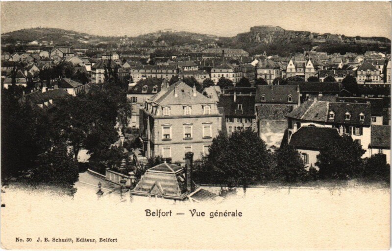 Carte postale ancienne Belfort vue generale à Belfort