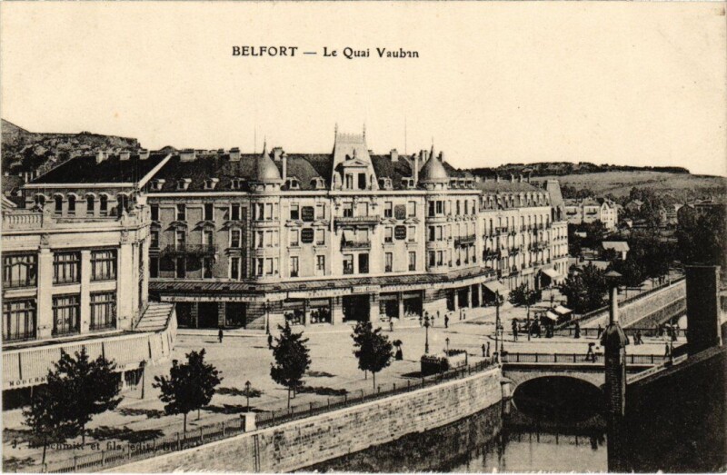 Carte postale ancienne Belfort Quai Vauban à Belfort
