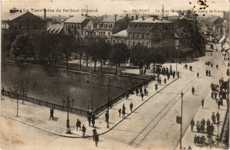 Carte postale ancienne Belfort Pont Carnot à Belfort