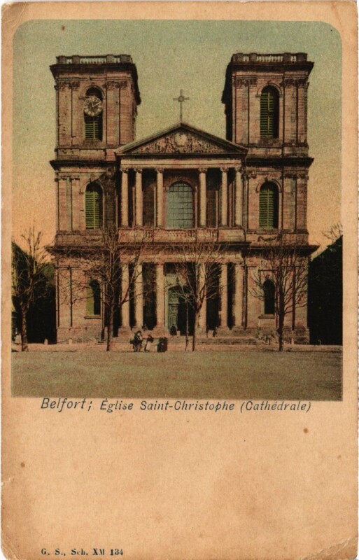 Carte postale ancienne Belfort Eglise Saint-Christophe à Belfort