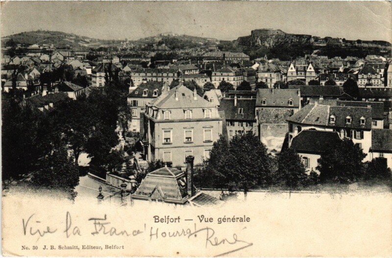 Carte postale ancienne Belfort vue generale à Belfort