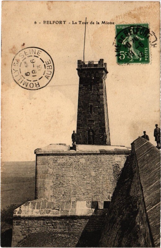 Carte postale ancienne Belfort Tour de la Miotte à Belfort