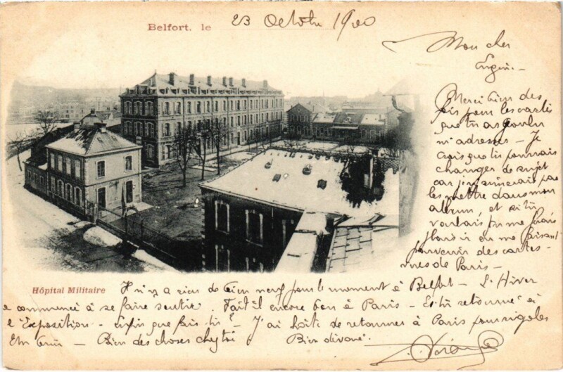 Carte postale ancienne Belfort Hopital Militaire à Belfort