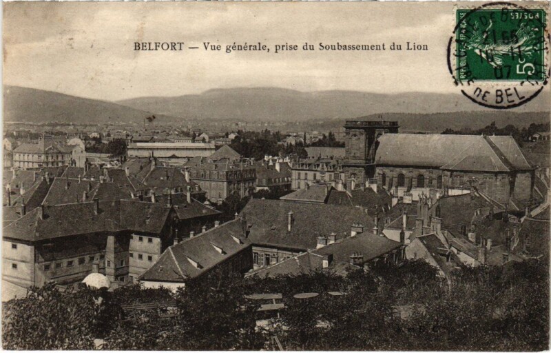 Carte postale ancienne Belfort vue generale à Belfort