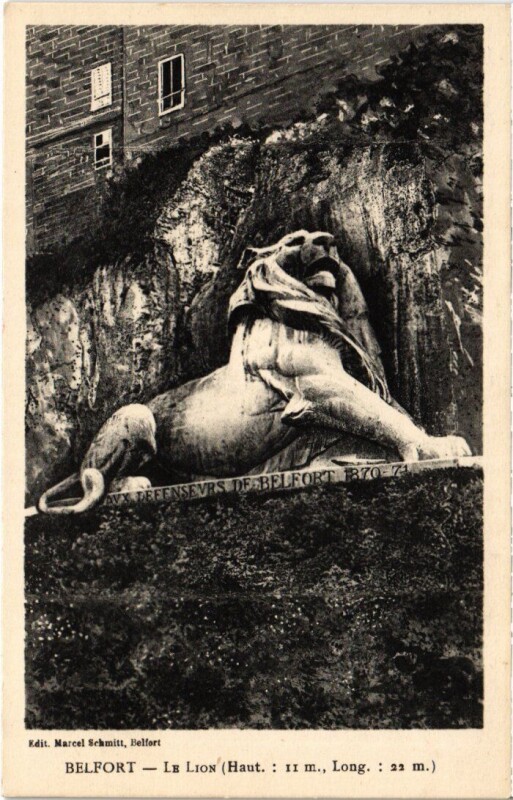 Carte postale ancienne Belfort Le Lion à Belfort