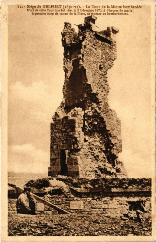 Carte postale ancienne Siege de Belfort Tour de la Miotte à Belfort