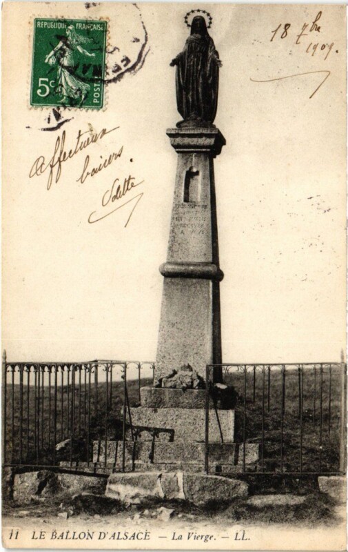Carte postale ancienne Ballon d'Alsace La Vierge