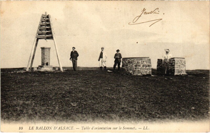 Carte postale ancienne Ballon d'Alsace Table d'Orientation sur le Sommet