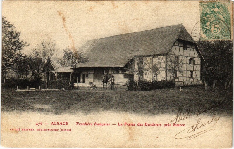 Carte postale ancienne Alsace Ferme des Cendriers