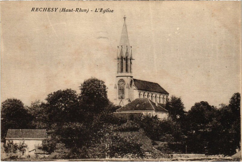 Carte postale ancienne Rechesy Eglise