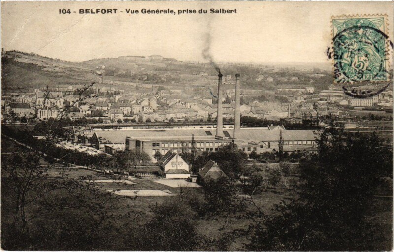 Carte postale ancienne Belfort vue generale à Belfort