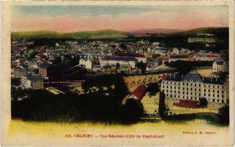 Carte postale ancienne Belfort vue generale à Belfort