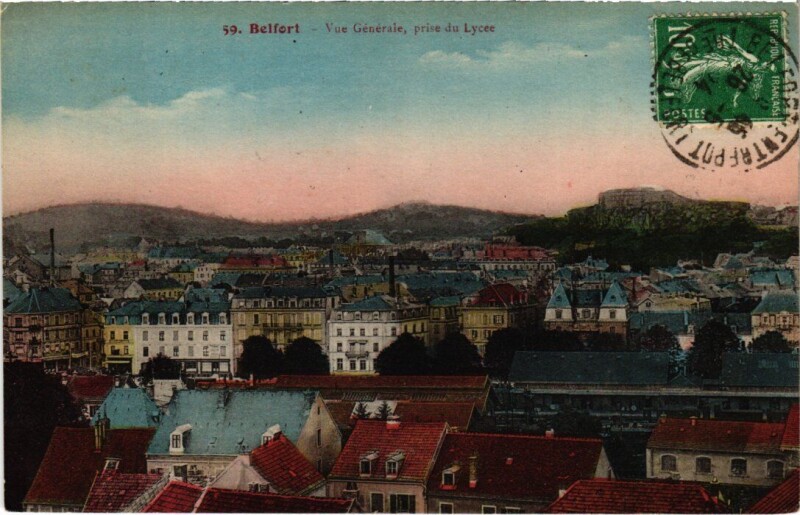Carte postale ancienne Belfort vue generale à Belfort