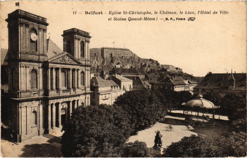 Carte postale ancienne Belfort Eglise Saint-Christophe à Belfort