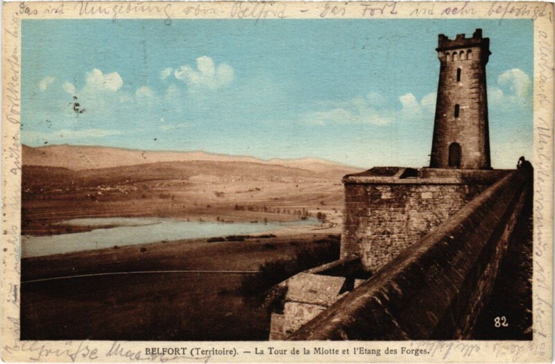 Carte postale ancienne Belfort Tour de la Miotte à Belfort