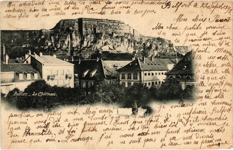 Carte postale ancienne Belfort Le Chateau à Belfort