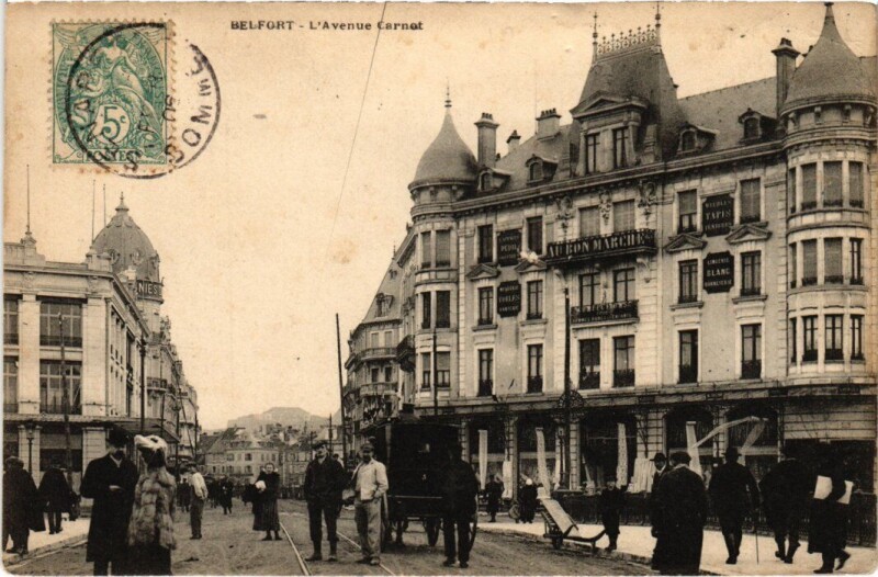 Carte postale ancienne Belfort Avenue Carnot à Belfort