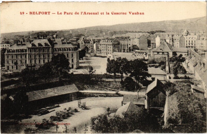 Carte postale ancienne Belfort Parc de l'Arsenal à Belfort