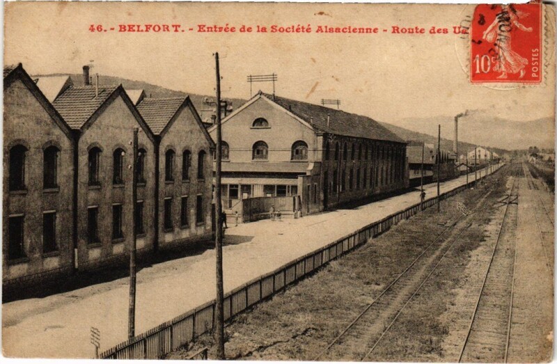 Carte postale ancienne Belfort Entree de la Societe Alsacienne à Belfort