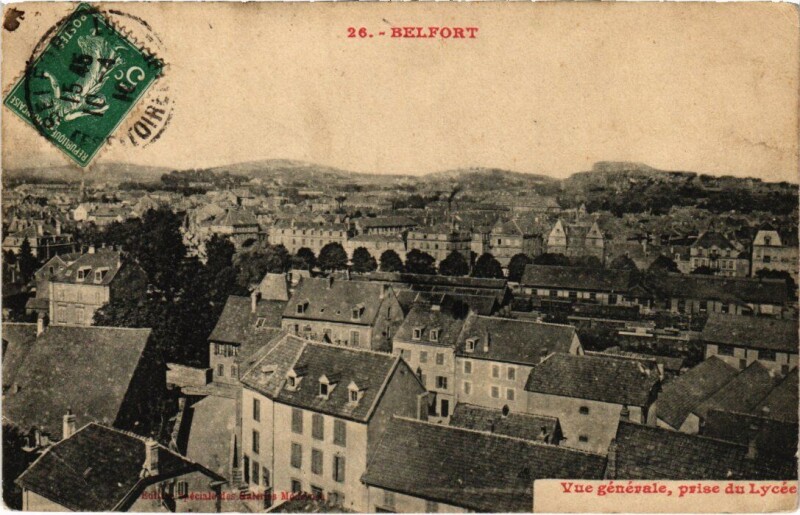 Carte postale ancienne Belfort vue generale à Belfort