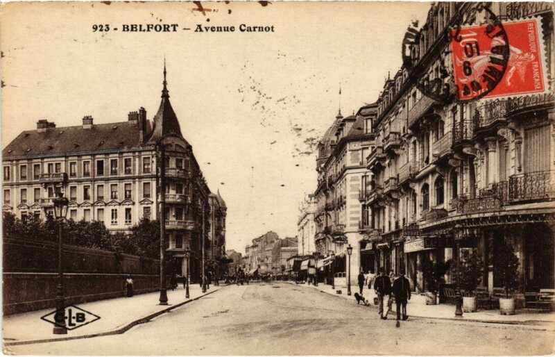 Carte postale ancienne Belfort Avenue Carnot à Belfort