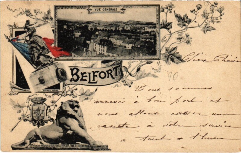 Carte postale ancienne Belfort souvenir à Belfort