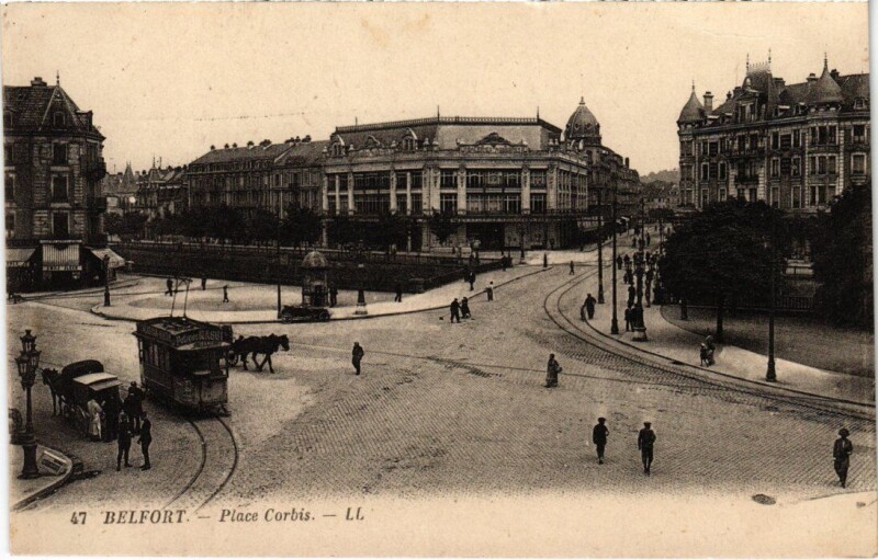 Carte postale ancienne Belfort Place Corbis à Belfort