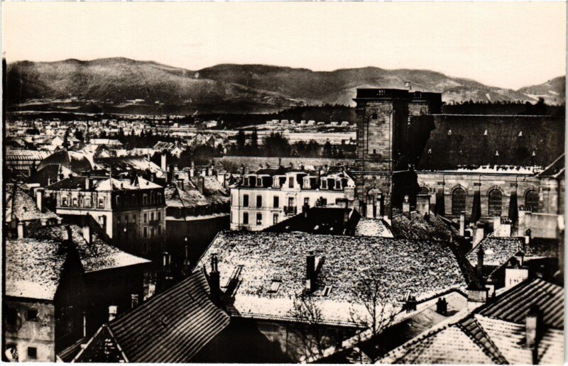 Carte postale ancienne Belfort vue prise du Lion à Belfort