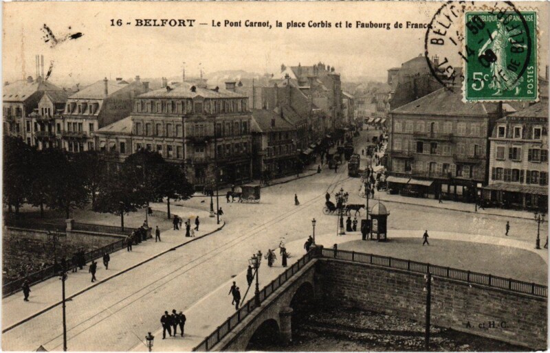 Carte postale ancienne Belfort Pont Carnot à Belfort